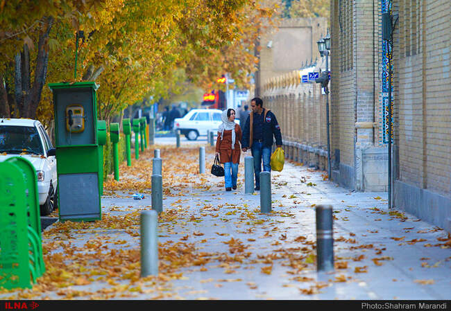 برگ ریزان پاییز اصفهان