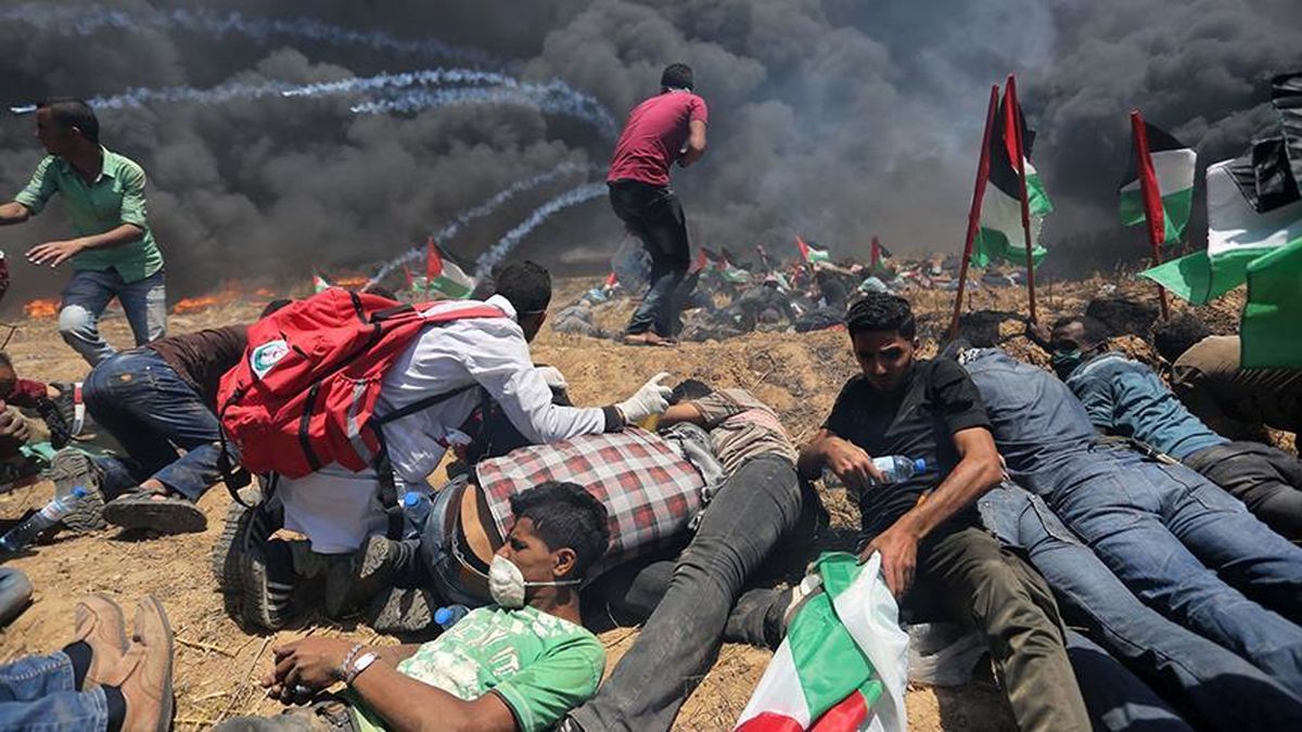 زخمی شدن ۱۴ فلسطینی توسط نظامیان اسرائیل