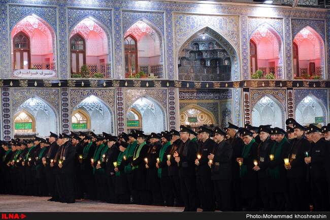 مراسم خطبه خوانی شب شهادت امام رضا (ع) در حرم رضوی