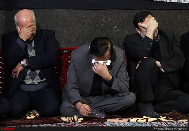 عزاداری رئیس جمهور و وزیر کار در جمع کارگران 