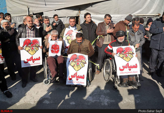 مراسم تشییع پیکر شهدای آتش‌نشان در مصلای امام خمینی(ره)/2