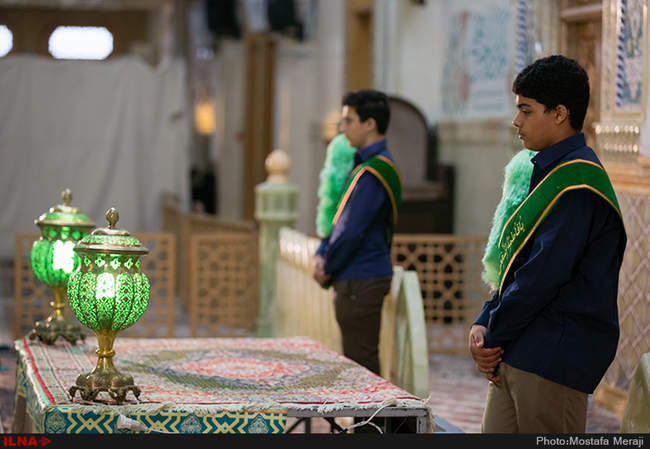 مراسم جزء خوانی قرآن کریم در حرم مطهر حضرت معصومه