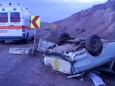 دوکشته و ۱۵مصدوم در حادثه واژگونی وانت در گلستان