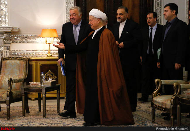 دیدار ژرار لارشه رئیس مجلس سنای فرانسه با آیت الله هاشمی رفسنجانی رئ