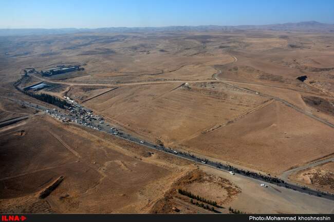 تصاویر هوایی پیاده روی زائران حرم رضوی-مشهد