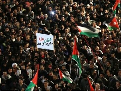 تظاهرات شهروندان اردنی علیه اسرائیل برای چهاردهمین روز متوالی