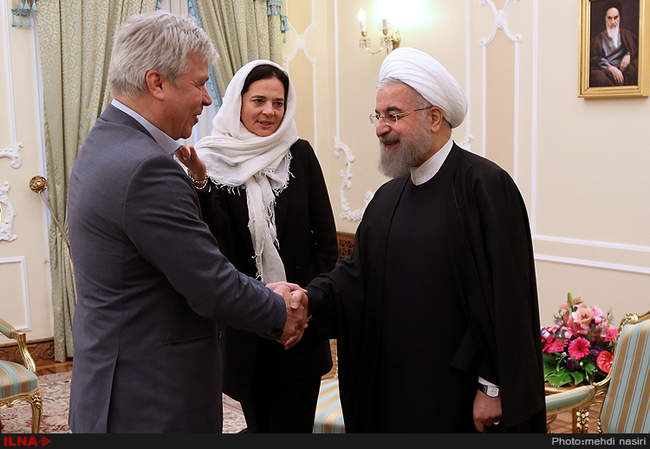 دیدار رئیس جمهور با کریستین دوفرین رئیس مجلس سنای بلژیک