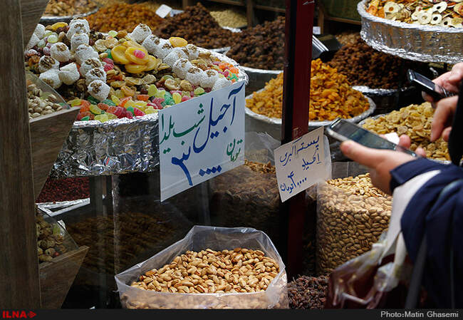 بازار میوه و آجیل در آستانه شب یلدا
