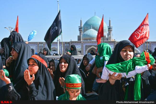 مراسم شیرخوارگان حسینی در حرم مطهر رضوی