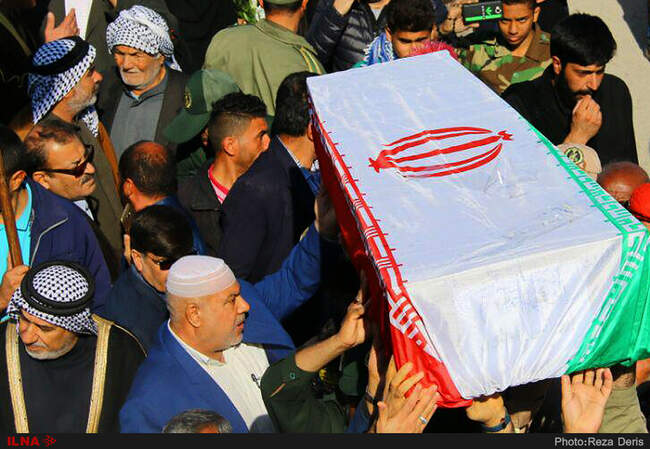 ورود پیکر مطهر 28شهید دفاع و حماسه از مرز شلمچه