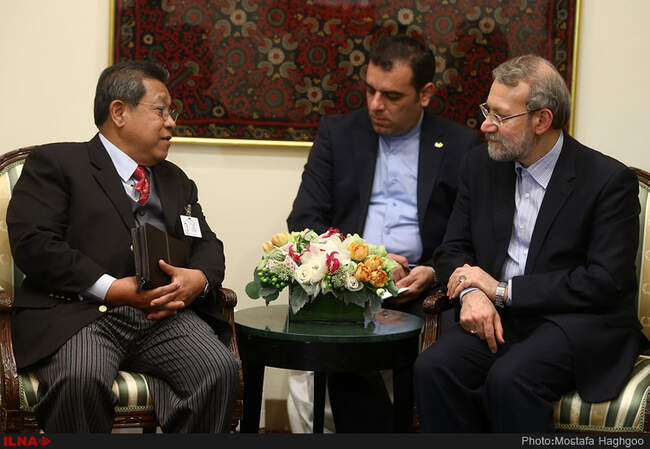 دیدار علی لاریجانی با رییس مجلس مالزی