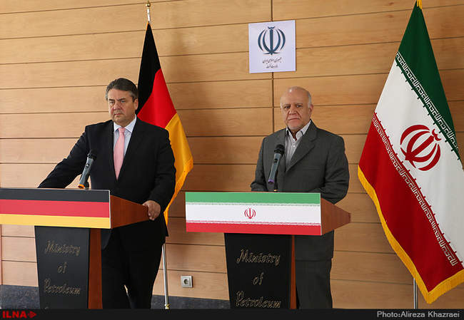 دیدار بیژن نامدار زنگنه وزیر نفت با زیگمار گابریل معاون صدر اعظم و وز