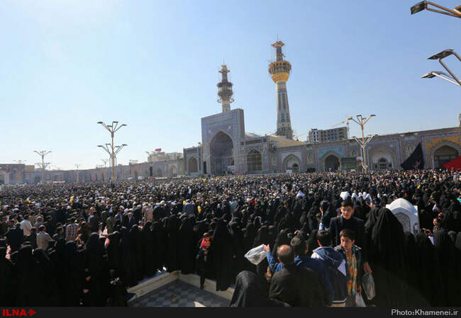 مراسم تشییع و اقامه نماز بر پیکر آیت‌الله واعظ طبسی با حضور رهبر انقلاب
