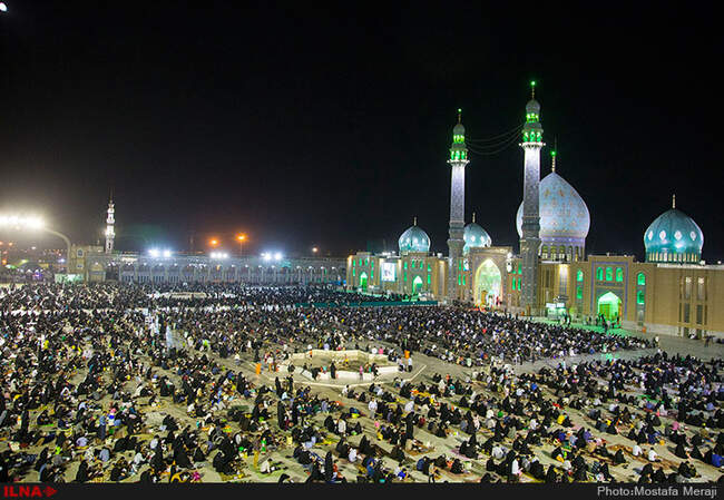 مراسم احیای اولین شب قدر در مسجد مقدس جمکران در قم