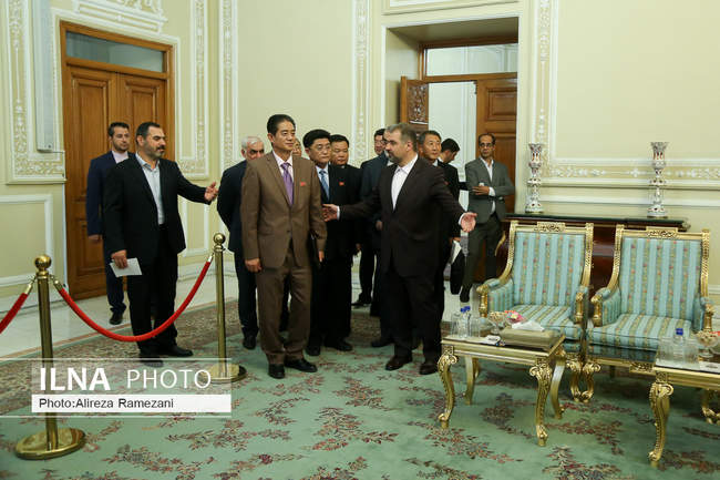 دیدار معاون رییس مجمع عالی خلق کره‌شمالی با علی لاریجانی