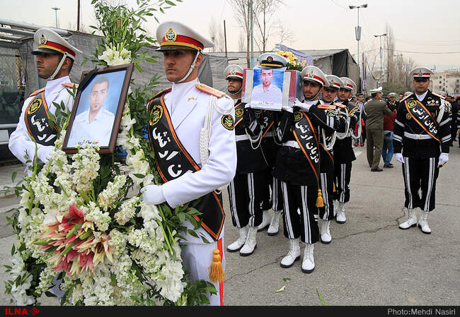 تشییع پیکر سه تن از شهدای کشتی سانچی  در مصلای تهران