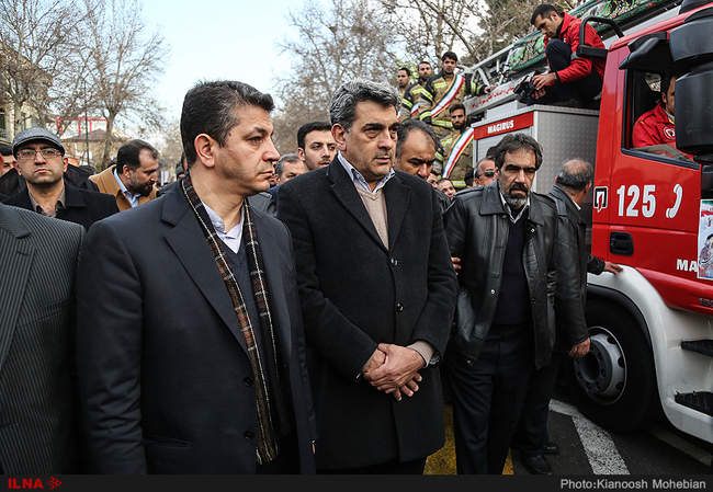 مراسم تشییع پیکر آتش‌نشان شهید سید احسان جامعی