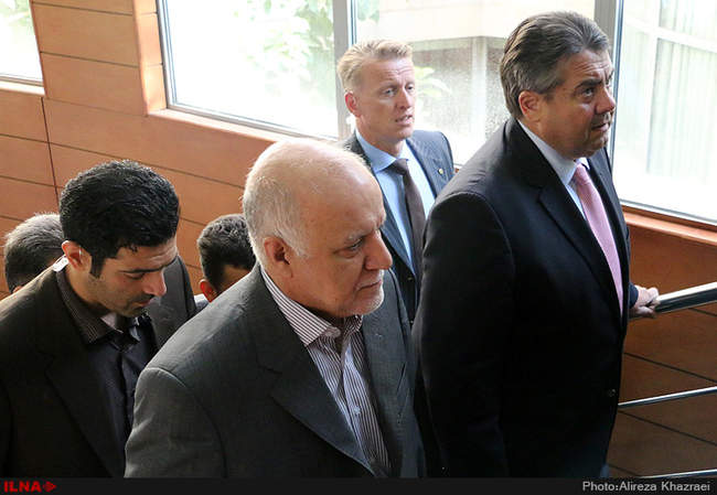 دیدار بیژن نامدار زنگنه وزیر نفت با زیگمار گابریل معاون صدر اعظم و وز