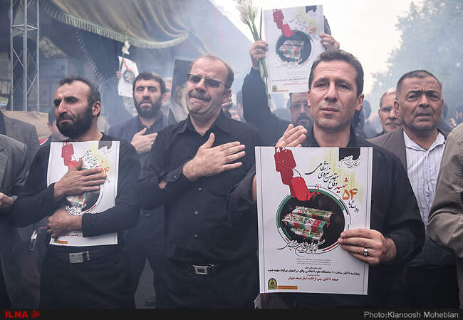 مراسم تشییع پیکر پاک 54 شهید دفاع مقدس نیروی انتظامی از مقابل دانشگاه تهران