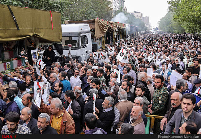 مراسم تشییع پیکر پاک 54 شهید دفاع مقدس نیروی انتظامی از مقابل دانشگاه تهران