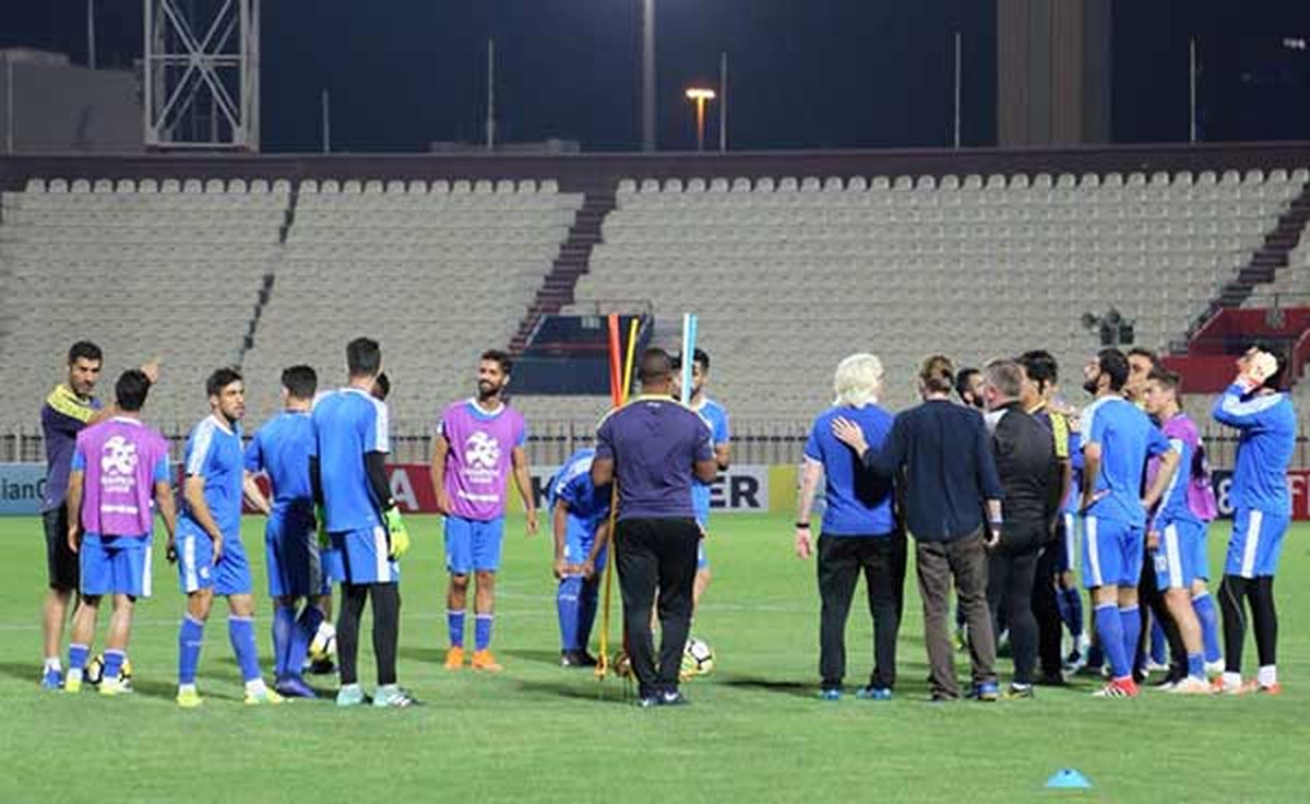 تمرین بارانی استقلال پیش از بازی با الهلال 