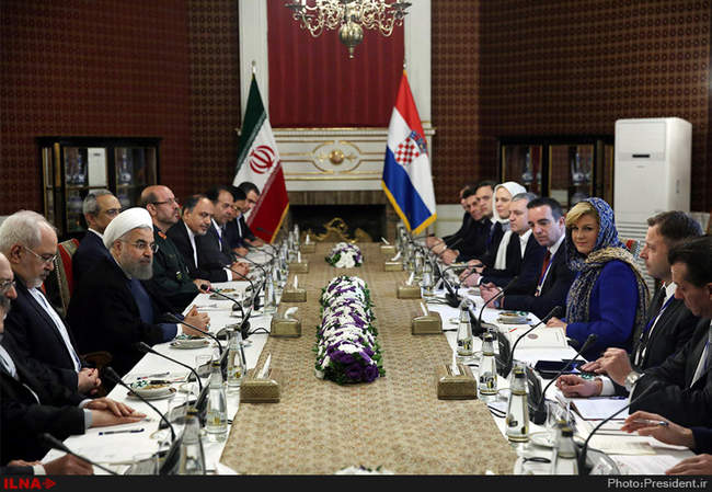 استقبال رسمی روحانی از رییس جمهوری کرواسی 