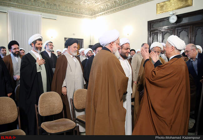 دیدار علما و فضلای حوزه علمیه قم با آیت الله هاشمی رفسنجانی