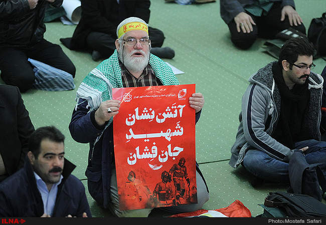 مراسم تشییع پیکر شهدای آتش‌نشان در مصلای امام خمینی(ره)/1