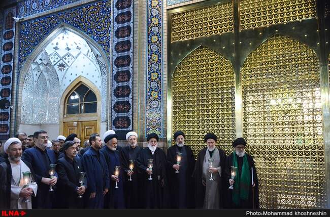 مراسم خطبه خوانی شب عاشورا در حرم مطهر رضوی‎