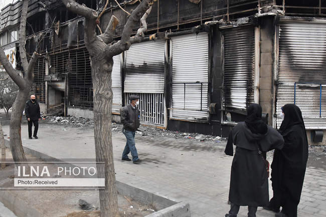 تخریب اموال عمومی در حوادث اخیر در تهران