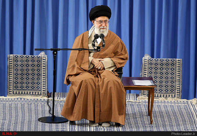 دیدار مقام معظم رهبری با مردم قم