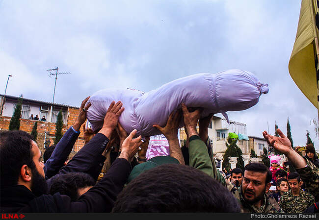 تشیع پیکر مطهر دو شهید گمنام در ساری‎