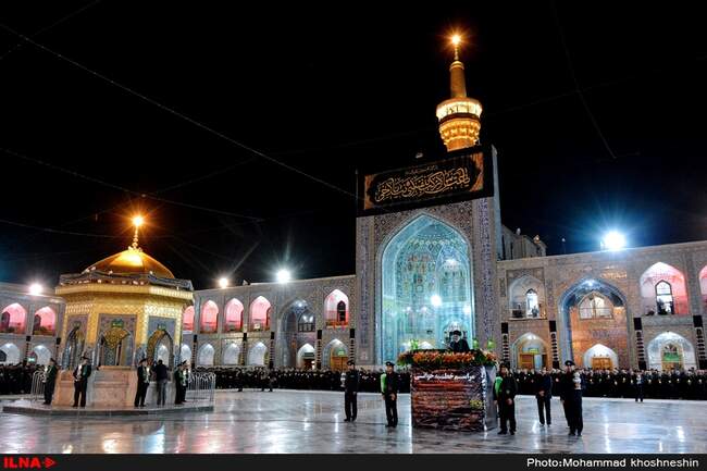 مراسم خطبه خوانی شب عاشورا در حرم مطهر رضوی‎