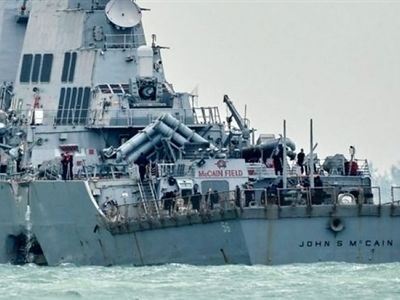 عبور دو ناو جنگی آمریکا از تنگه تایوان

