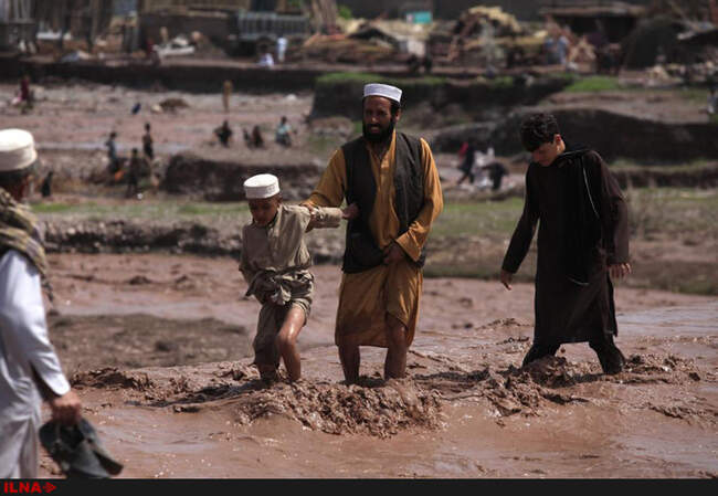 جاری شدن سیل در پیشاور پاکستان