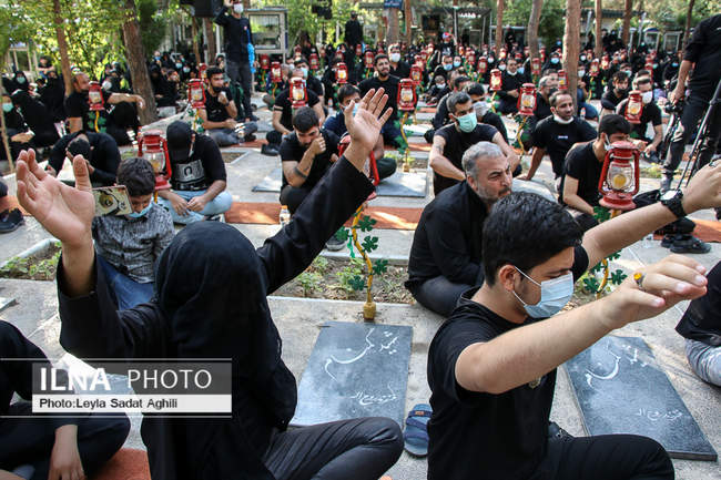 حال وهوای گلزار شهدا بهشت زهرا تهران در محرم 1400