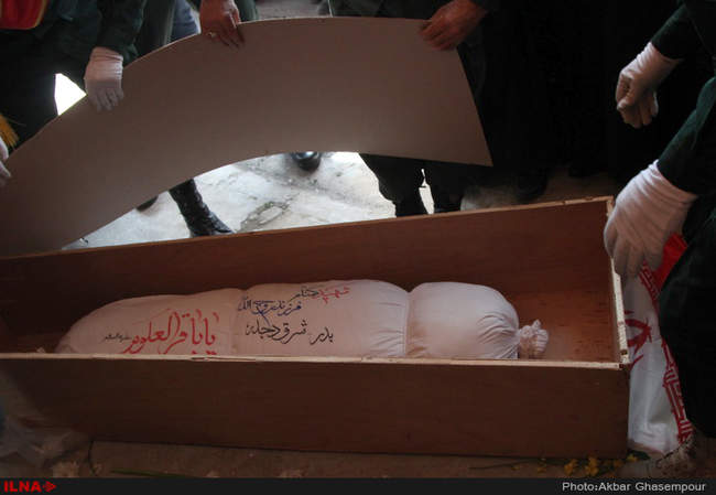 مراسم تشییح پیکر شهدای گمنام در ساری