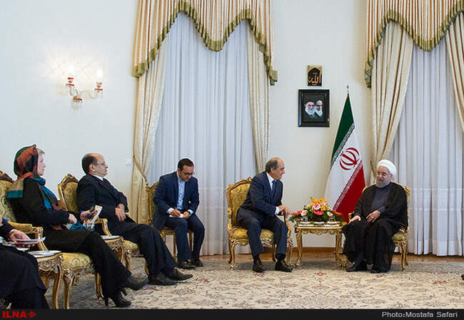 دیدار حسن روحانی رئیس جمهور کشورمان با دیمیتریس سیلورس رئیس مجلس قبرس