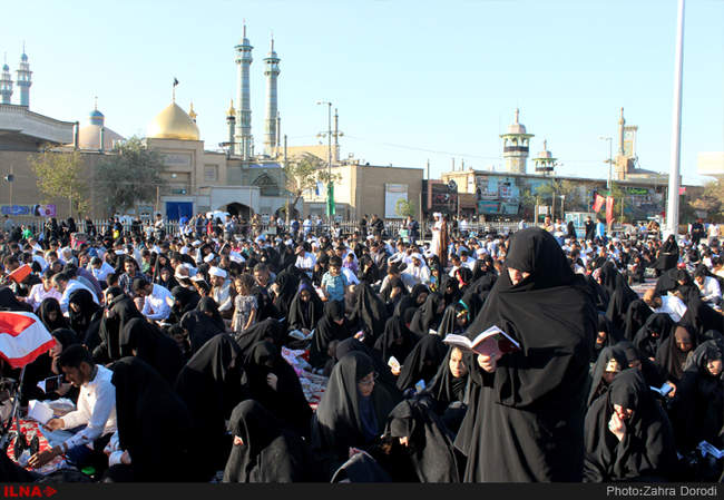 دعای عرفه در قم - حرم حضرت معصومه(س)