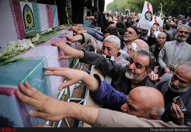 مراسم تشییع پیکر پاک 54 شهید دفاع مقدس نیروی انتظامی از مقابل دانشگاه تهران