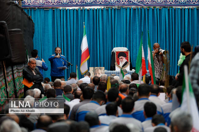 مراسم میثاق با رهبر شهید انقلاب در مقتل ایشان با حضور جامعه کارگری