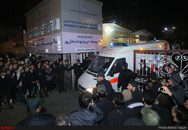 انتقال پیکر آیت الله هاشمی رفسنجانی از بیمارستان شهدای تجریش به جماران