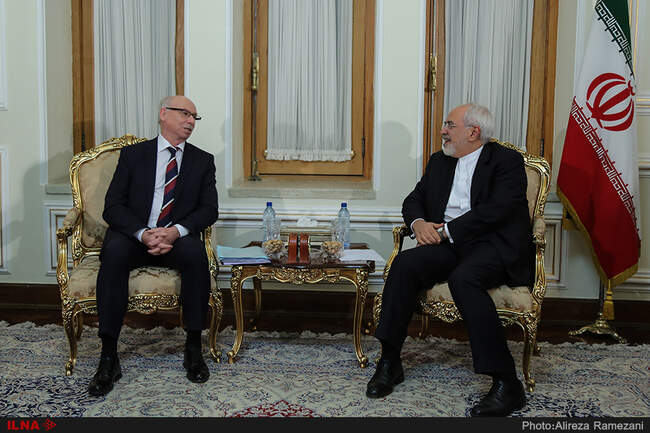 دیدار رئیس گروه دوستی ایران و پارلمان اروپا با محمد جواد ظریف