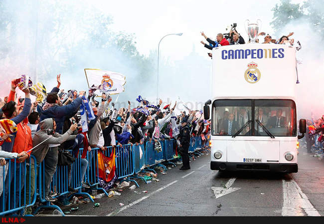 جشن خیابانی رئال مادرید برای قهرمانی در لیگ قهرمانان اروپا