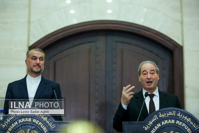 دیدار «حسین امیر عبداللهیان» وزیر امور خارجه با وزیر امور خارجه سوری