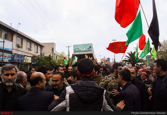 تشیع پیکر مطهر دو شهید گمنام در ساری‎
