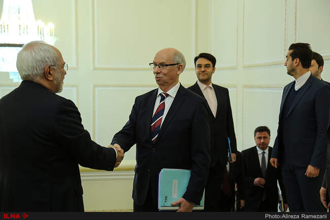 دیدار رئیس گروه دوستی ایران و پارلمان اروپا با محمد جواد ظریف