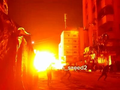 حمله هوایی اسرائیل به مدرسه النصر در غرب غزه + فیلم