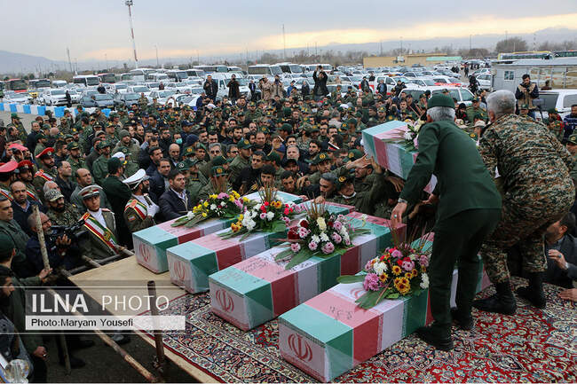 تشییع ۵ شهید گمنام دوران دفاع مقدس در تبریز
