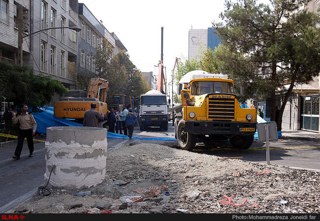 نشست زمین در خیابان پیامبر تهران